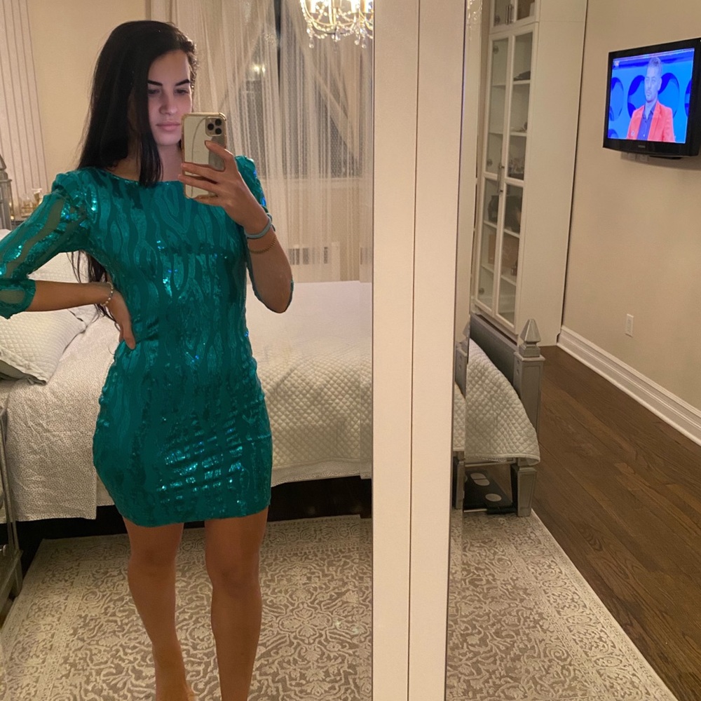 Low back sequin dress